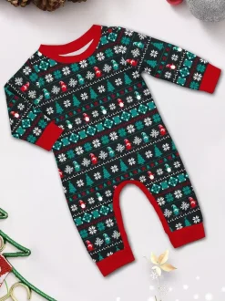 Pyjamas de Noël familiaux Fair Isle noirs et verts 2026