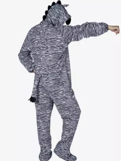 Pyjama zèbre Kigurumi pour adultes combinaison en Polyester noir Costumes Kigurumi