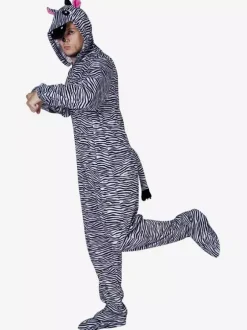 Pyjama zèbre Kigurumi pour adultes combinaison en Polyester noir Costumes Kigurumi