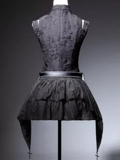 rentrée scolaireRobe gothique Lolita robe JSK élégante et sombre avec dentelle et volants tenue de cosplay