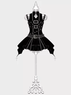 rentrée scolaireRobe gothique Lolita robe JSK élégante et sombre avec dentelle et volants tenue de cosplay