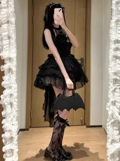 rentrée scolaireRobe Lolita gothique pastel à volants et lacets rose et blanc style romantique robe Hime Lolita