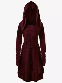 Robe à capuche style Renaissance médiévale pour femme tenue elfique pour Halloween et cosplay