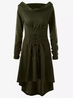 Robe à capuche style Renaissance médiévale pour femme tenue elfique pour Halloween et cosplay