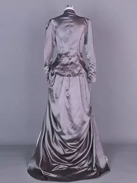 Robe abricot style édouardien tunique à manches longues robe vintage