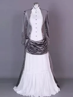 Robe abricot style édouardien tunique à manches longues robe vintage