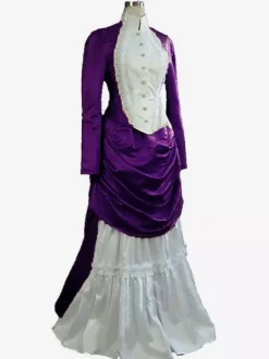 Robe abricot style édouardien tunique à manches longues robe vintage