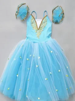 Robe Ballet Tutu Filles Ballerines brodées Costume de Danse Ballet Rose Déguisements Halloween