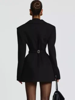 Robe blazer croisée avec foulard pour femme 2026