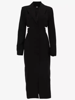 Robe blazer découpée à manches longues robe mi-longue de printemps pour femmes 2026