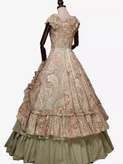Robe Bleu Costumes rétro Marie Antoinette Style victorien Opéra robe de bal Déguisements Halloween