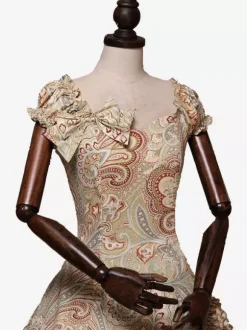 Robe Bleu Costumes rétro Marie Antoinette Style victorien Opéra robe de bal Déguisements Halloween