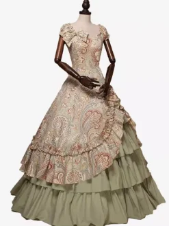 Robe Bleu Costumes rétro Marie Antoinette Style victorien Opéra robe de bal Déguisements Halloween