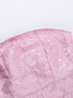 Robe bustier rose pâle à fleurs avec n艙ud papillon mini-robe trapèze pour fête d'anniversaire pour femme 2026
