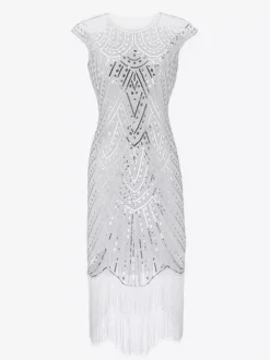 Robe charleston robe vintage 1920s Costume Gatsby Robe rétro à pailllete Déguisements Halloween Bourgogne