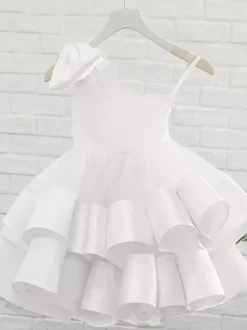 Robe cortège enfant princesse à une épaule robe fille cérémonie