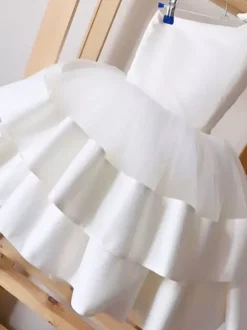 Robe cortège enfant princesse à une épaule robe fille cérémonie