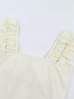Robe courte à ourlet bouffant pour femme - Coupe corset à volants style Coquette - Look idéal pour une fête d'été à la plage 2026