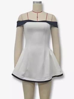 Robe courte à épaules dénudées et manches longues coupe trapèze tenue de soirée sexy pour femme 2026