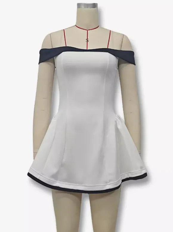 Robe courte à épaules dénudées et manches longues coupe trapèze tenue de soirée sexy pour femme 2026