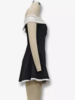 Robe courte à épaules dénudées et manches longues coupe trapèze tenue de soirée sexy pour femme 2026