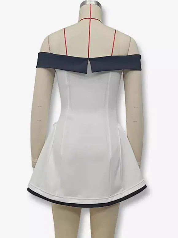 Robe courte à épaules dénudées et manches longues coupe trapèze tenue de soirée sexy pour femme 2026