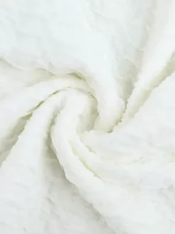 Robe courte texturée pour femme - Blanc crème coupe coquette poignets à volants - Idéale pour une soirée d'été à la plage (2026)