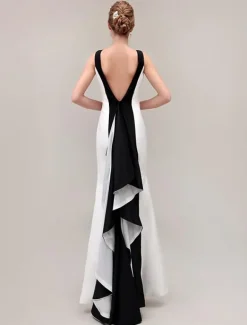 Robe de bal 2026 robe sirène V-dos volants taffetas robe de bal