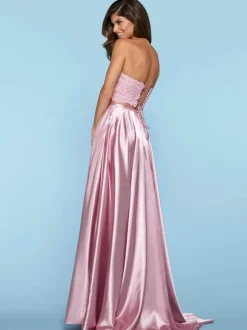 Robe de bal Halter deux pièces sans manches en dentelle robes de soirée