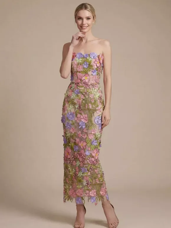Robe de bal robe de soirée robe de cocktail robe bustier en tulle robe longue à fleurs pour concours de beauté