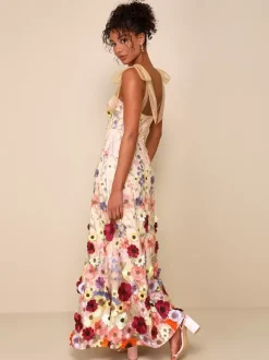 Robe de bal robe de soirée imprimerie des fleurs à bretelle au sol