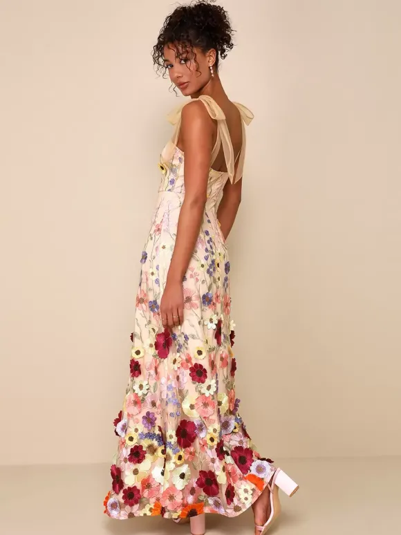 Robe de bal robe de soirée imprimerie des fleurs à bretelle au sol