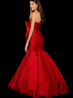 Robe de bal sirène sans bretelles en taffetas longueur au sol plissée robes de soirée formelles