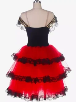 Robe de ballerine blanche à lacets et épaules dénudées pour petite fille en polyester tenue de spectacle