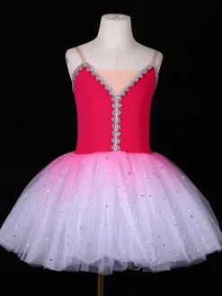 Robe de Ballet bleu profond fille adulte ballerine paillettes dentelle Polyester costume ensemble danse