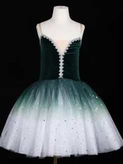 Robe de Ballet bleu profond fille adulte ballerine paillettes dentelle Polyester costume ensemble danse