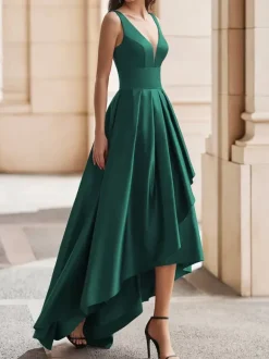 Robe de cocktail mariage robe de soirée col rond sans manche dos nu