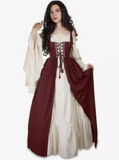 Robe de costume paysanne médiévale pour femme Renaissance