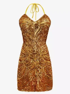 Robe De Danse Latine Des Années 1970 Ensemble Dos Nu À Paillettes Franges Sexy