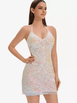 Robe De Danse Latine Des Années 1970 Ensemble Dos Nu À Paillettes Franges Sexy