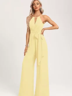 Robe de demoiselle d'honneur combinaison longueur au sol fermeture éclair en mousseline robe de soirée de mariage