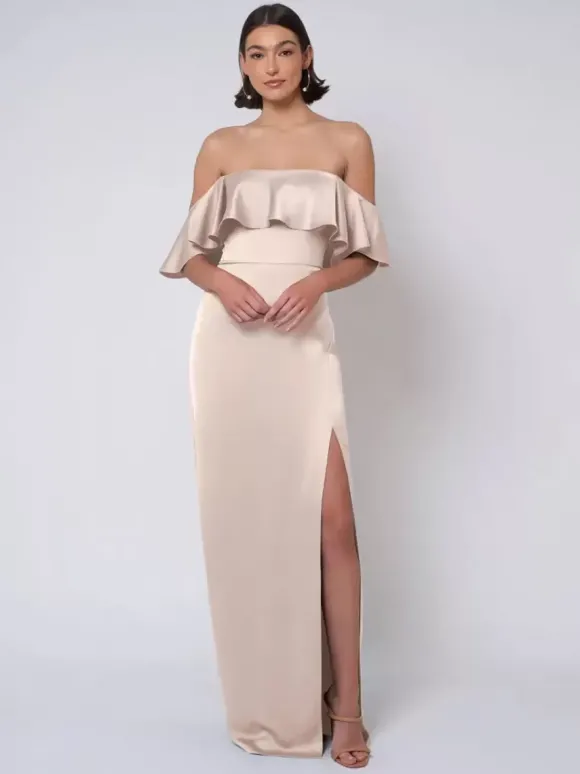 Robe de demoiselle d'honneur en satin robe de bal longue pour mariage