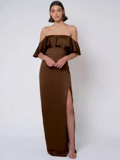 Robe de demoiselle d'honneur en satin robe de bal longue pour mariage