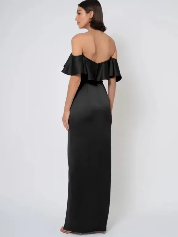 Robe de demoiselle d'honneur en satin robe de bal longue pour mariage