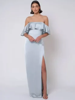 Robe de demoiselle d'honneur en satin robe de bal longue pour mariage