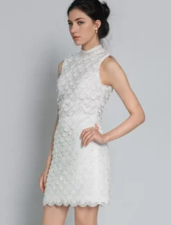 Robe de mariée 2 Pièces en dentelle Ivoire sans manches Robe de Mariée Simple Robes de mariée