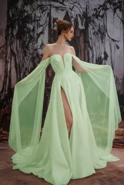 Robe de mariée gothique noire en dentelle coupe trapèze manches longues taille naturelle à volants et traîne