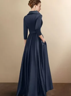 Robe de mariée mère 2026 manches 3/4 A-ligne ceinture robes d'invité de mariage personnalisation gratuite