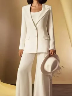 Robe de mariée pour mère col à bijoux manches longues gaine boutons longueur au sol robes d'invitées pour mariage