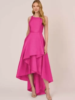 Robe de mariée pour mère col bijou sans manches ligne a volants robes d'invitées de mariage irrégulières
